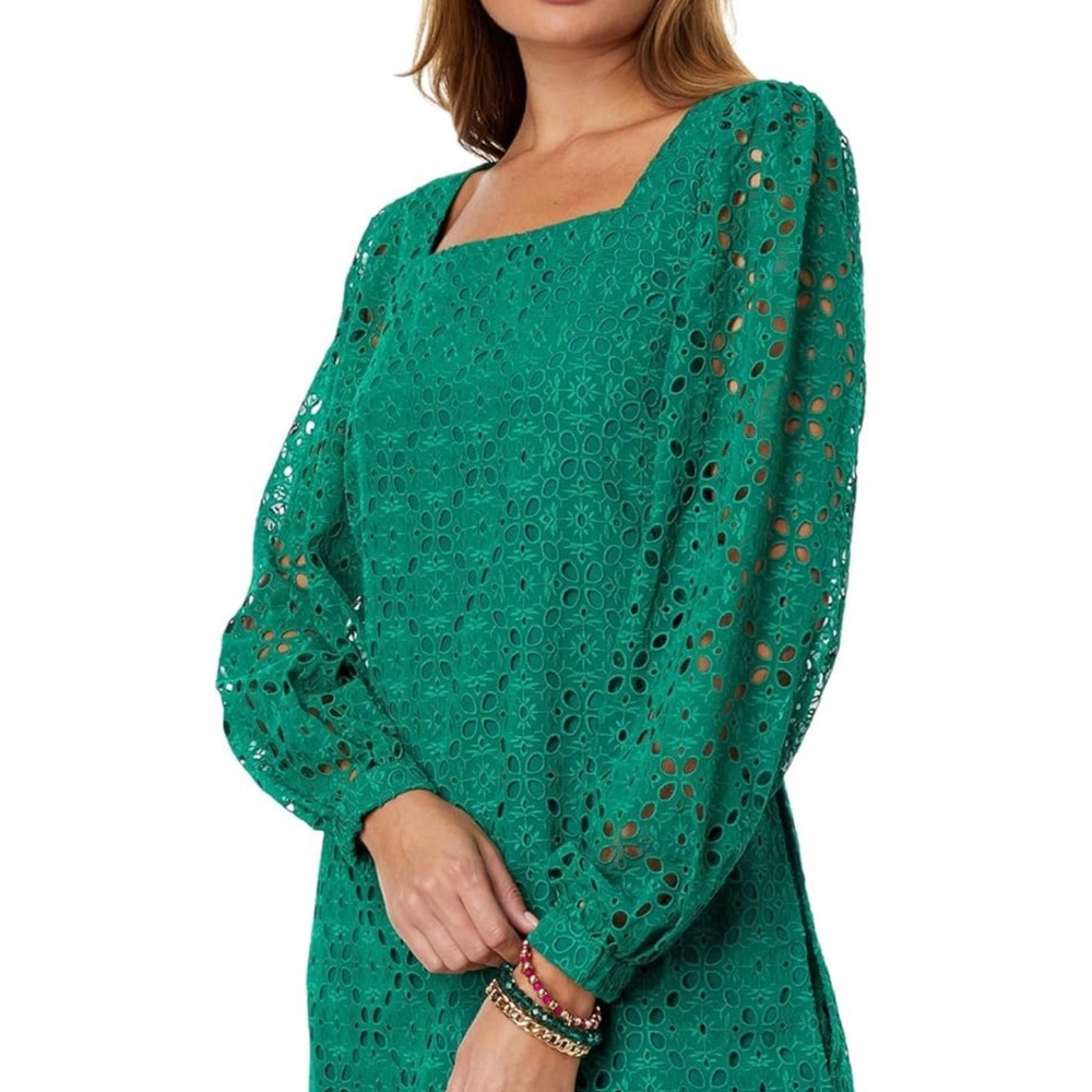 Lilly Pulitzer Sarina Square Neck Romper in Evergreen